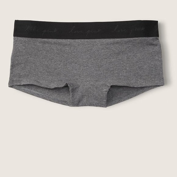 VS PINK XXS Logo Shortie Grey w/Black Waistband NWT - Picture 1 of 5